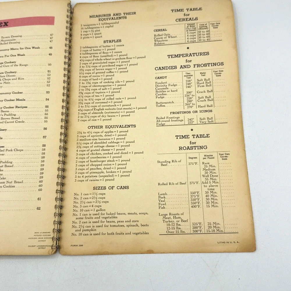 Kelvinator Book of Recipes Vtg Spiral Cookbook Art Deco Detroit Mi 50's Retro